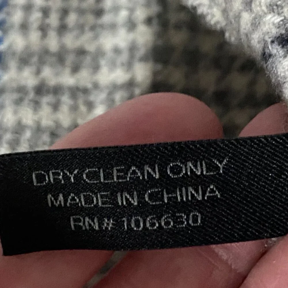 Enya Mantavani Grey Cashmere Plaid Heritage Gorpcore Preppy Fringe Scarf 66